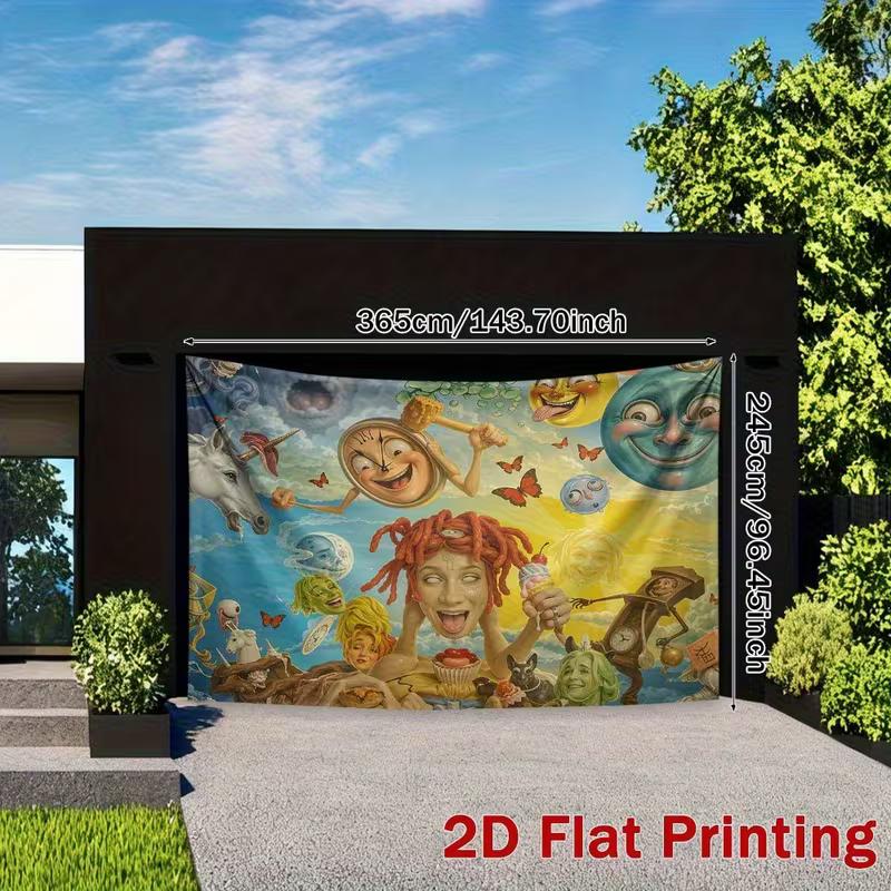 2D Whimsical Surrealist Dreamscape Backdrop Cloth for Party & Photoshoot