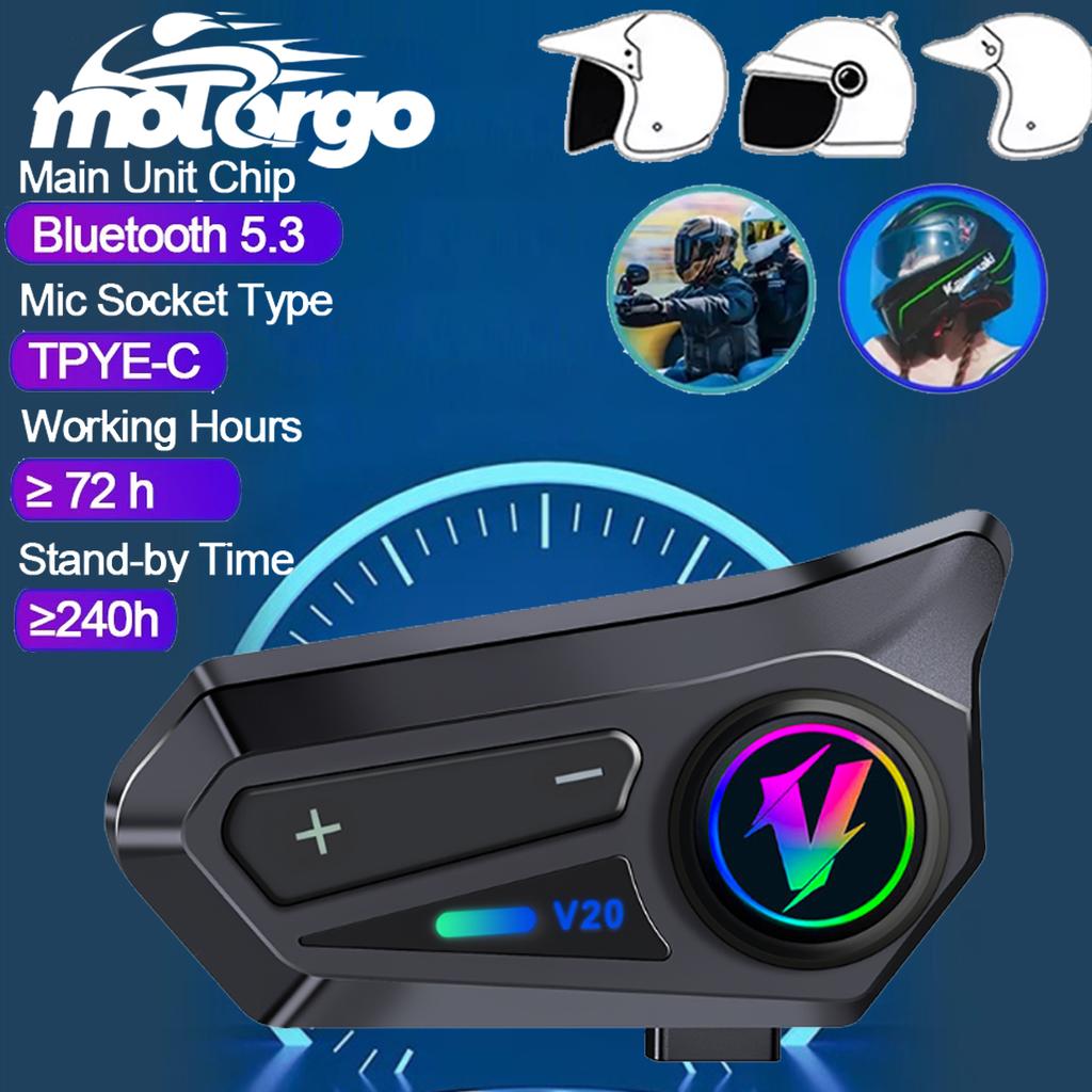 Zestaw słuchawkowy Bluetooth 5.3 do kasku bezprzewodowy zestaw głośnomówiący zestaw telefoniczny motocyklowe wodoodporne słuchawki odtwarzacz muzyczny MP3 głośnik dla Moto