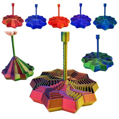 3D-gedruckter fraktaler Fidget-Stern Stress-Angst-Abbau erweiterbarer Stern sensorisches Spielzeug mit Griff wirbelnde Spirale ausziehbarer Stern Dekompressionsspielzeug