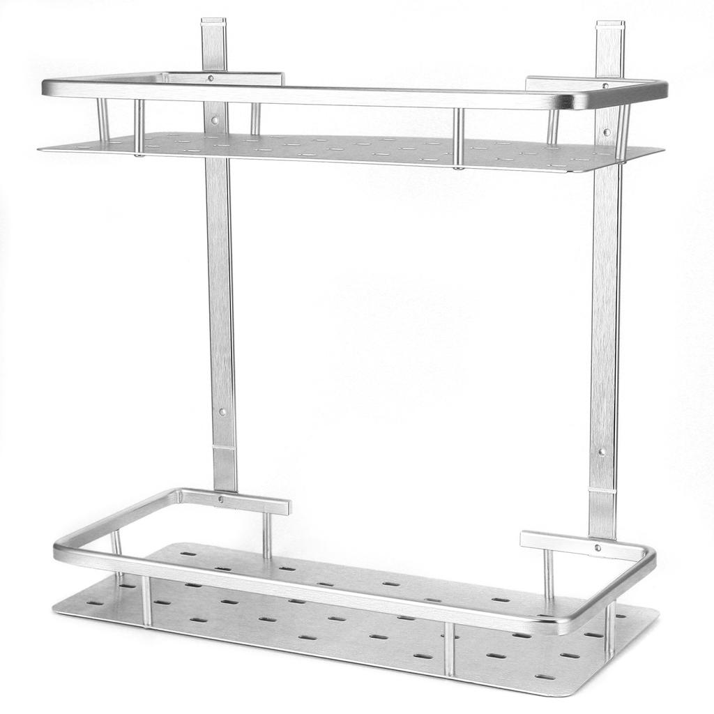 Space Aluminum Bathroom Shelf RustProof Shower Rack Kitchen Storage Basket for Home