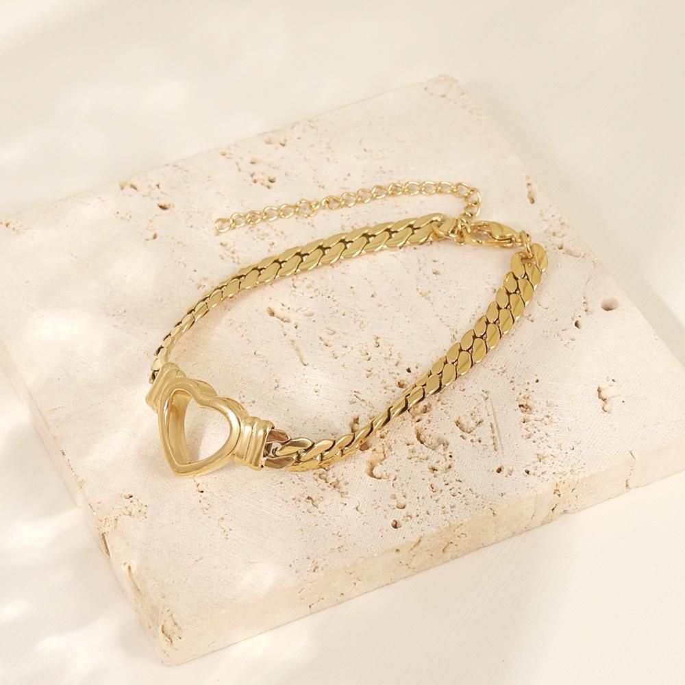 Fashion Gold Pvd Plated Dainty Stainless Steel Bracelets Heart Gold Bracelet Adjustable Chain Bracelet Women Gift