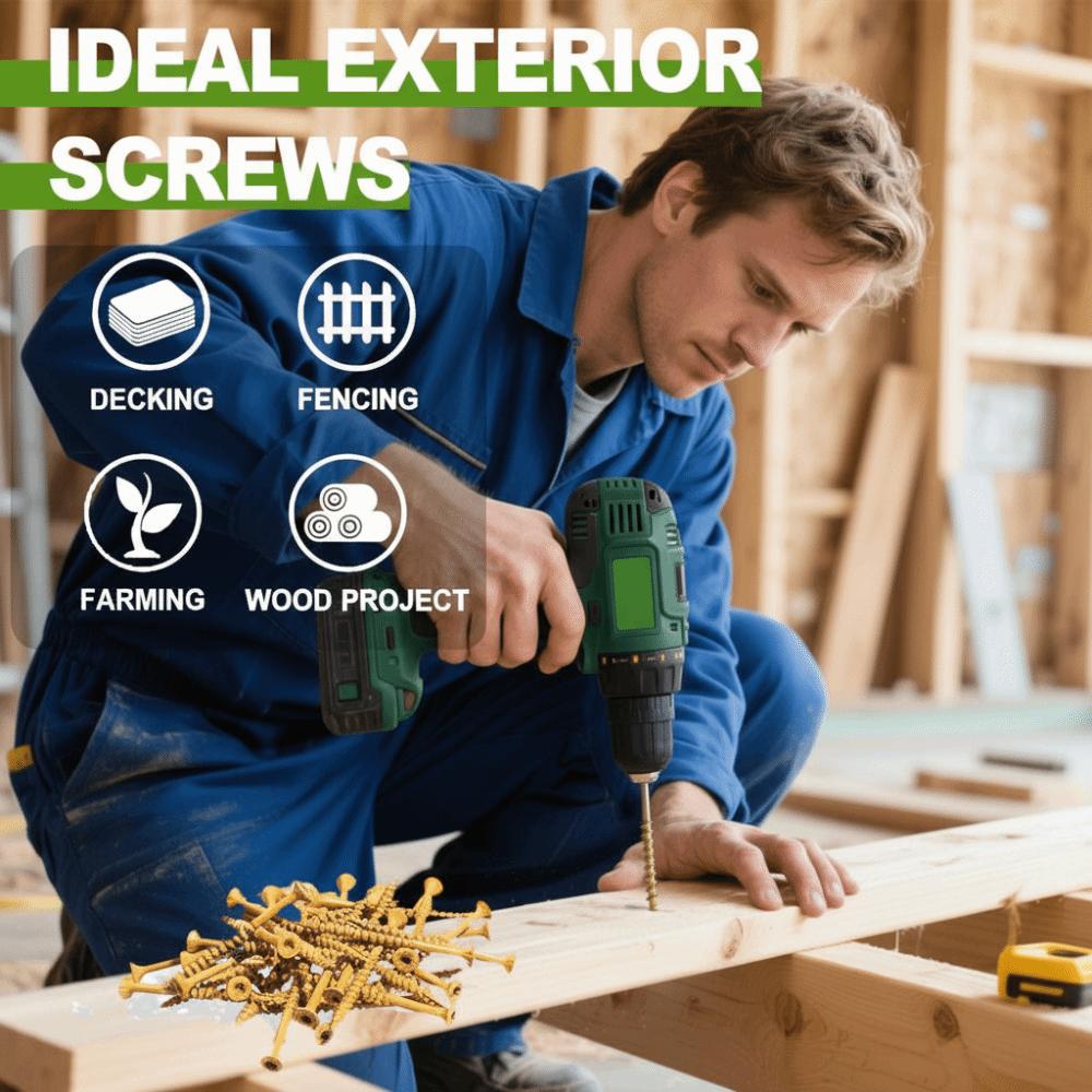 T 25 Star Drive Deck Screws Epoxy Coated Flooring Nails Self-Drilling Wood Screws  Deck Building