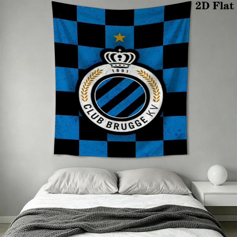 Club Brugge K V Wall Tapestry Aesthetic Wall Hanging Printed Fabric Blanket Decorative Tapestries for Bedroom Living Room Home Decor