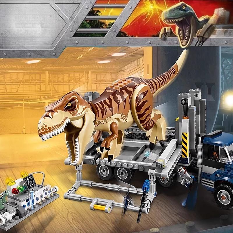 Série Hraček Dinosauři Tyrannosaurus Transporter 75933 Stavebnice Sestavený Chlapec Dětský Hračka Model Dárek