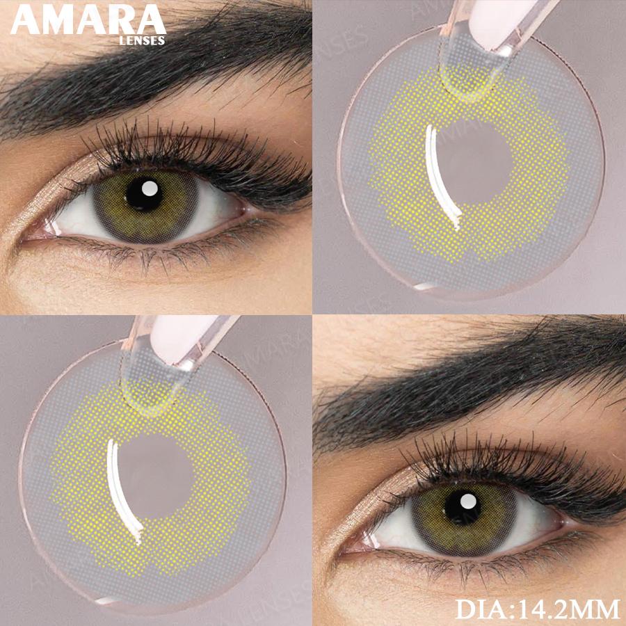 AMARA Colored Contacts Lenses Brown Eyes Natural Contacts Gray Beautiful Pupils Blue Eye Lens Yearly Green Beauty Makeup Lens