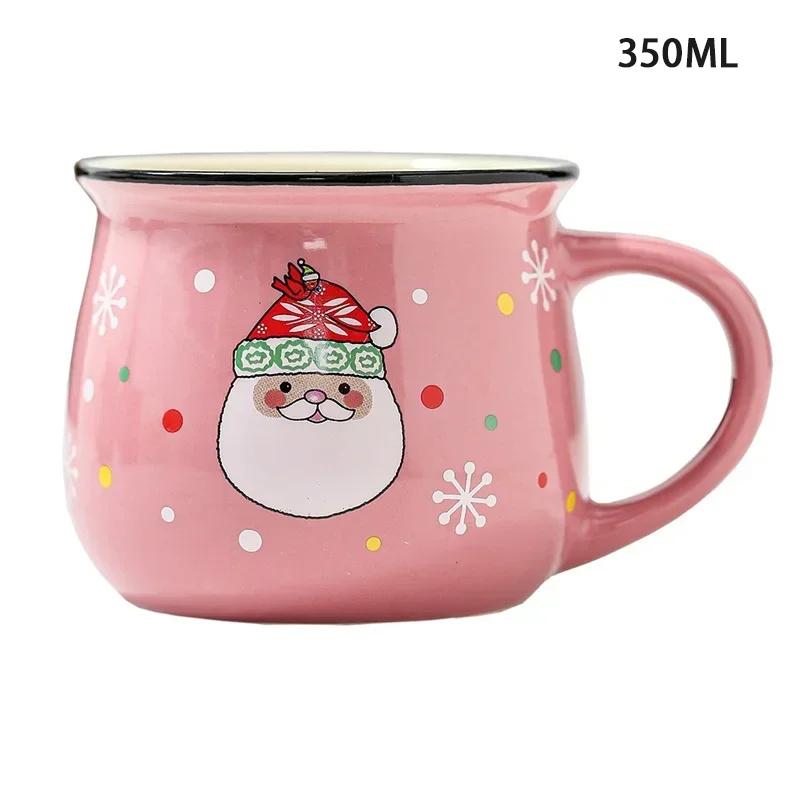 150ML/350ML Christmas Mugs Ceramic Cute Santa Elk Penguin Mousse Cup Coffee Cup for Office Home Milk Coffee Tea Cups Xmas Gifts