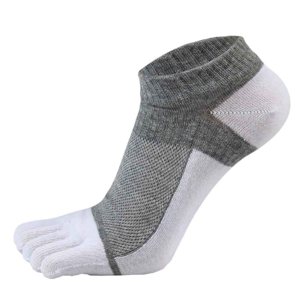 Men's Five-Toe Cotton Mesh Ankle Socks - Pure Color, Summer Breathable, Low-Cut Design, Free Shipping