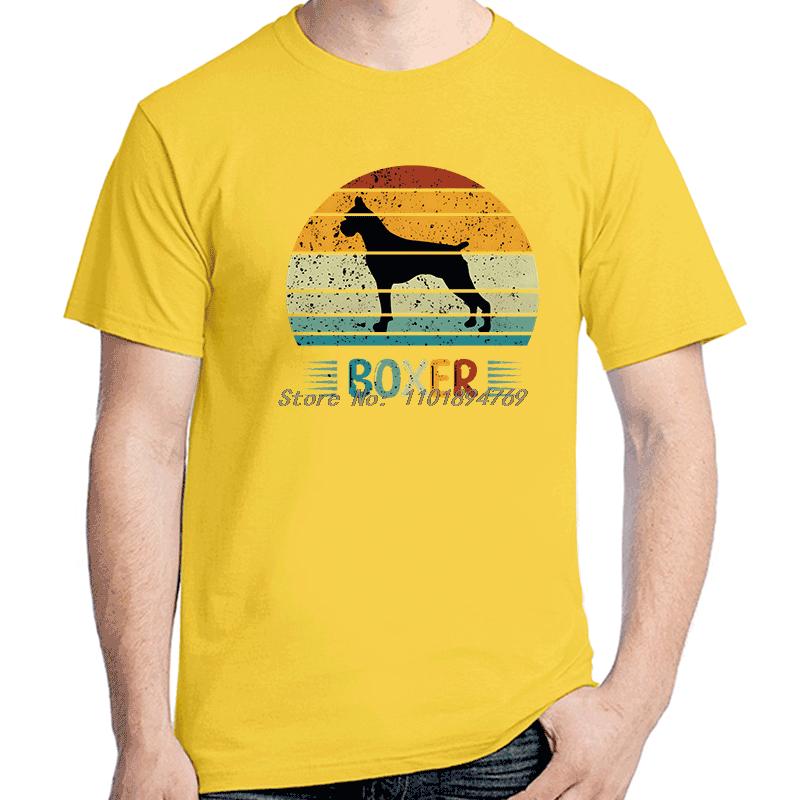 Funny Boxer Vintage Retro Sunset Graphic Tees Lover Dog Tshirt Summer Short Sleeve Tshirts Cotton Unisexs Print T Shirt