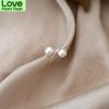 Ashiqi 925 Sterling Silver Natural Freshwater Double Pearl Ring Fashion Jewelry For Women Gift