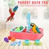 Parrot Perch Shower Pet Bird Bath Cage Basin Parrot Bath Basin Parrot Shower Bowl Birds Accessories Parrot Toy