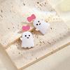 Ghost Cute Enchanting Bow Earrings Stylish Alloy Halloween Jewelry For Women Young
