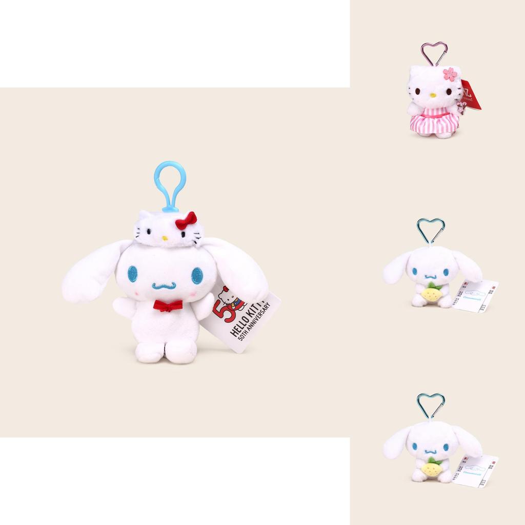 Cinnamoroll Kuromi Character Plush Keychain With Heartshaped Cherry Blossom Hello Kitty For School Bag Gift