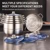 11-Piece Stainless Steel Soup and Steamer Pot Set, Large Sizes 28-36cm for Export Kitchen Cooking