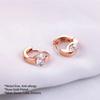 Orecchini Classici Brillanti in Zirconia Cubica da Donna Colore Oro Rosa Carini Mini Accessori per Orecchie Lobe Gioielli alla Moda E547