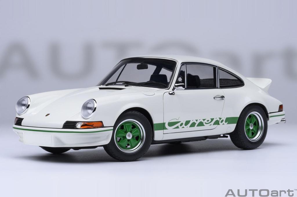 AUTOart Scale Porsche 911 Carrera RS Prix Finished Product 78031 1/18 2.7 (Grand White/Green Stripes)