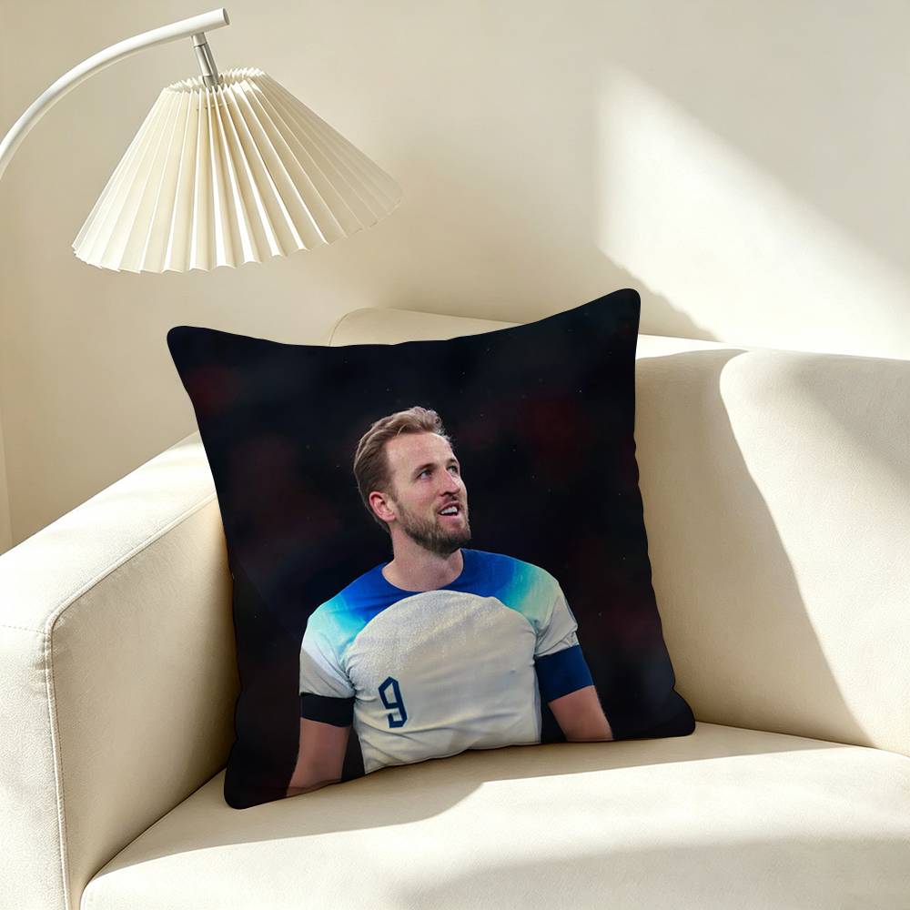 H-Harry Kane Football Player Square Double-Sided printed Pillow Case Bedroom Bedside Pillow Sofa Cushion Cover