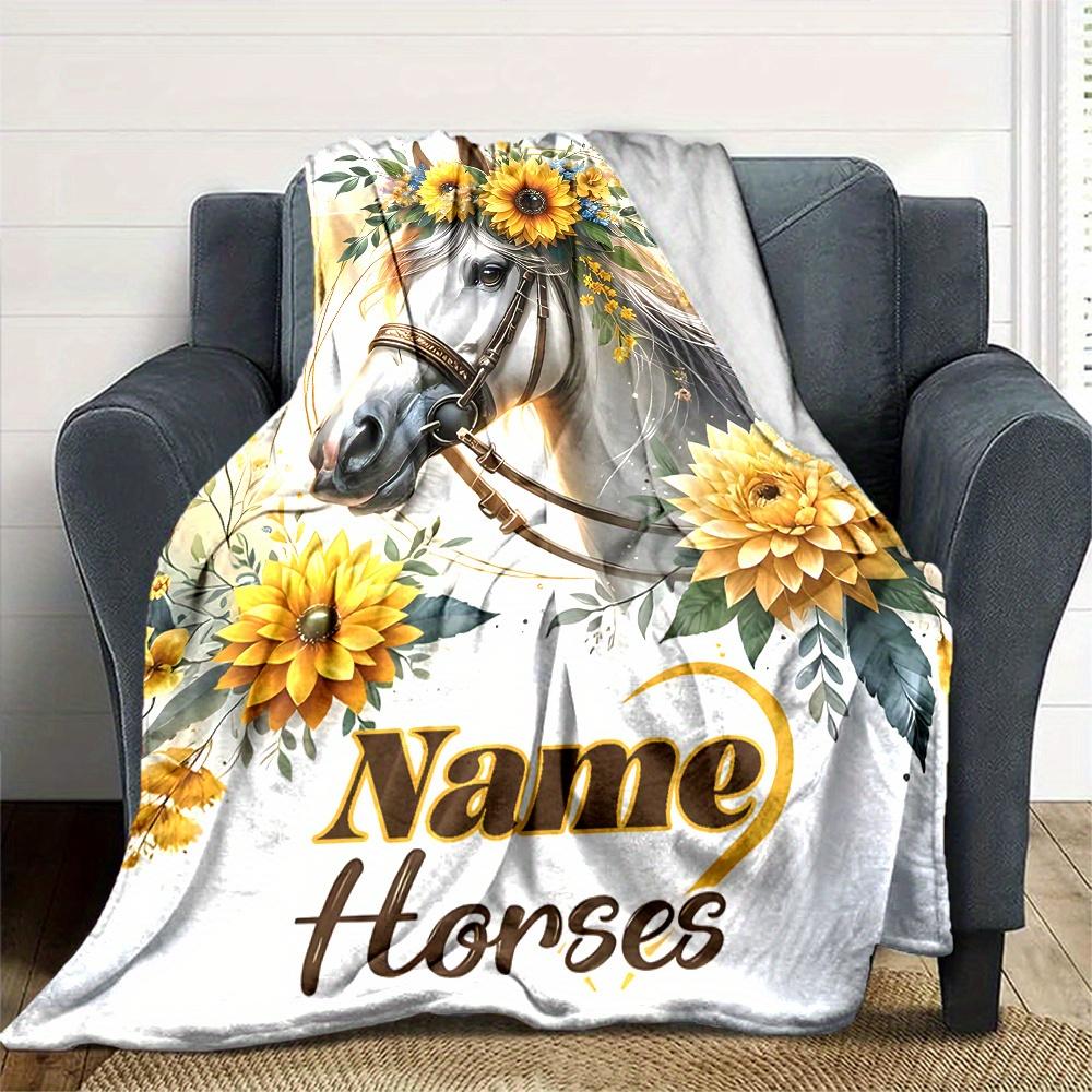 Sunflower Blanket Personalized Name Soft Comfortable Stylish Blanket Car Blanket Perfect For Travel Camping Outdoor Home Suitable For All Seasons