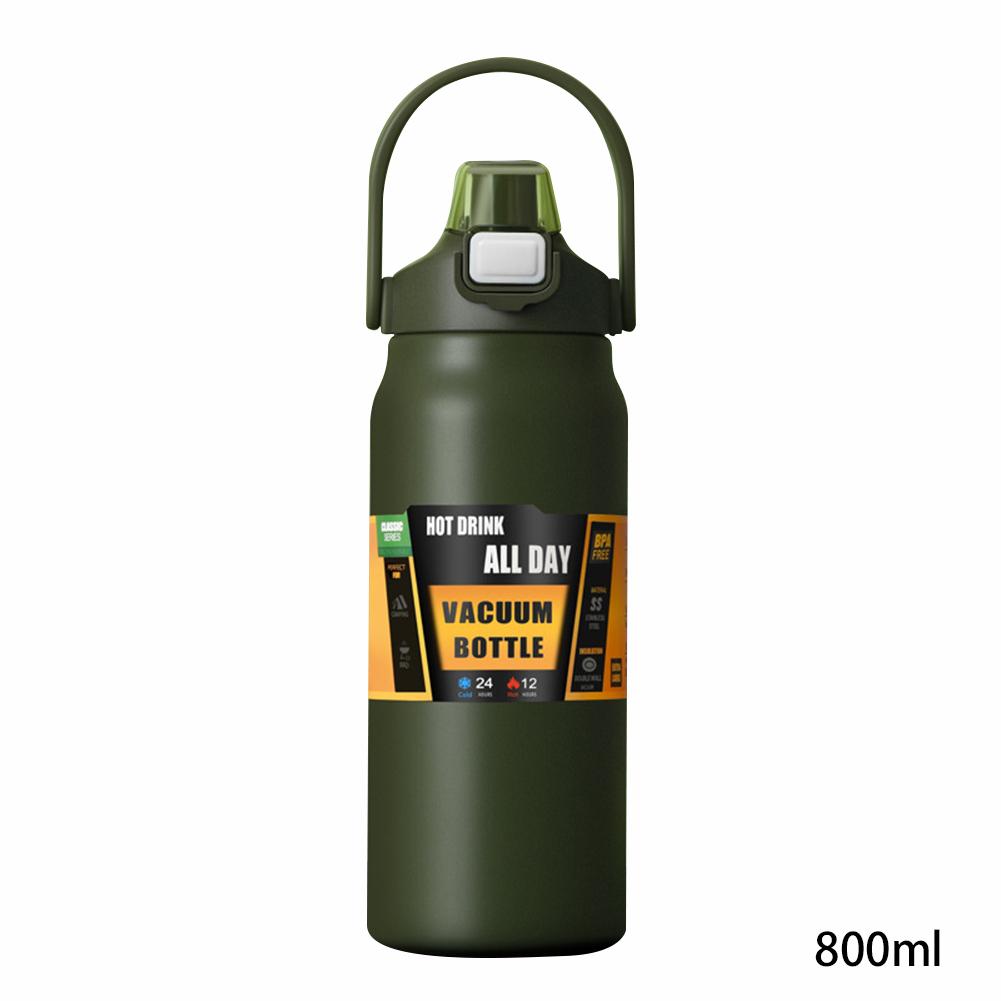 800ml Isolierte Wasserflasche Edelstahl Große Kapazität Vakuum Thermoskanne Für Camping Fitnessstudio Reisen Büro Schule Radfahren