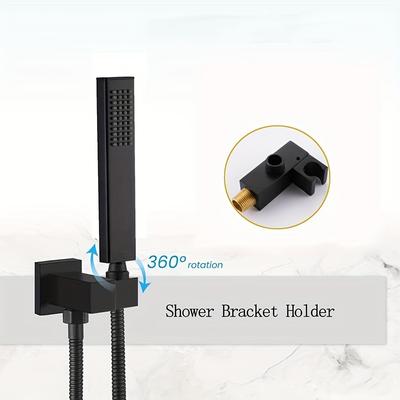Bathroom Black/Chrome/Gold Brass Hand Shower Outlet Holder Handset Bracket Seat Round Square Hose Connector