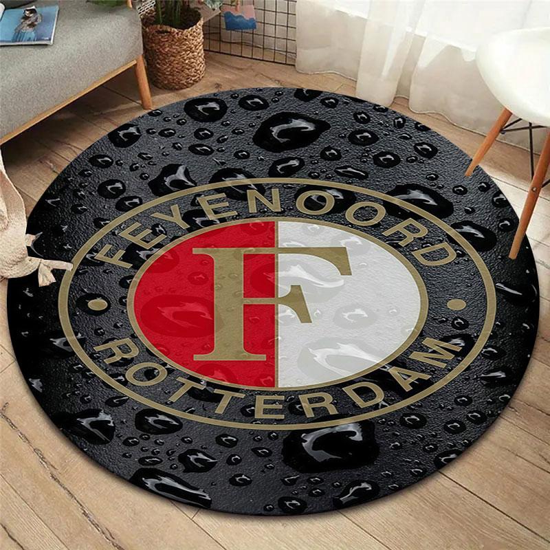 Feyenoord Round Area Rug,Carpet Rug for Living Room Bedroom Sofa Playroom Decor,Non-slip Floor Mat