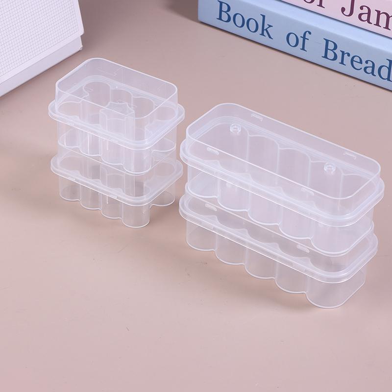 10Pcs 3Ml/5Ml 10-Slot Vial Storage Case Plastic Clear Microtube Storage Box Stackable Freezer Tube Box Diabetic Supplies