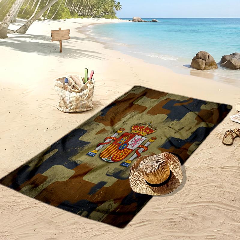 Spain Football Print Beach Towel Quick Dry Super Absorbent Soft Bath Towel for Swimming Beach Travel Fan Souvenir Gift