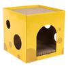 Cheese Shape Cat Scratch House Cardboard Cat Scratcher House Interesting Cat Hiding House for