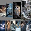 Owl in Winter Phone Case For Samsung Galaxy S24 S23 S21 S20 FE S22 S26 Ultra S25 Edge S10 Plus Cover Clear TPU Capa Shell Coque