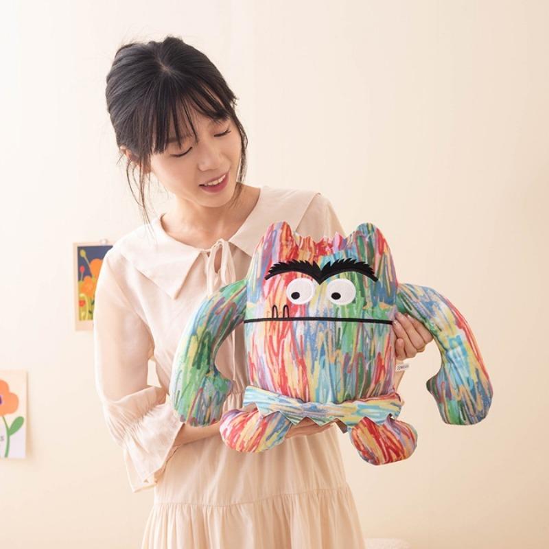 Emothional Monster Plush Toys Big Mouth Demon Stuffed Anime Plushie Colorful Dolls for Birthday Halloween Party Gifts