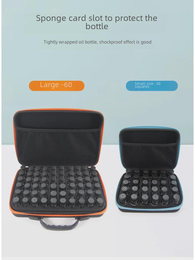 Portable EVA Essential Oil Bag - 30/60 Grid, 10ml Capacity, Shockproof, Hand-Held Storage Bag