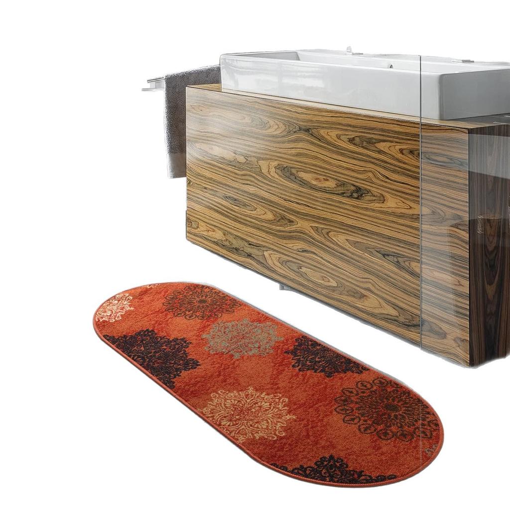 WTEMPO Elliptical Floor Mat Kitchen Carpet Entrance Door Bedroom Bedside Carpet