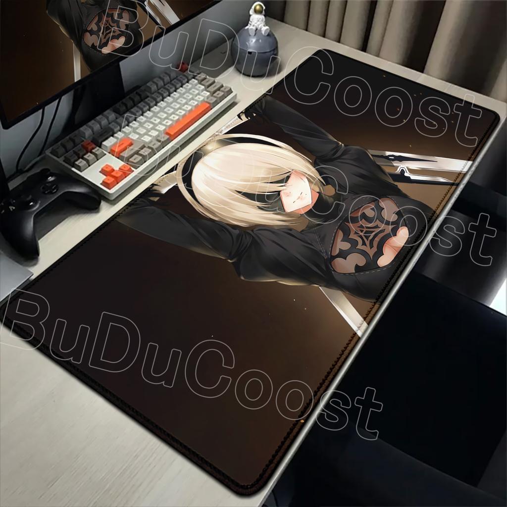 E-sports Pretty NieR:Alfombrilla de ratón Automata 2B Alfombrilla de goma grande para mesa Alfombrilla de ratón para juegos de PC Alfombrilla para escritorio de portátil Alfombrilla antideslizante para teclado de ordenador