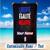 Beach Towel Custom Name Text, Quick Dry Large Towel For Beach HomeFrance national football team