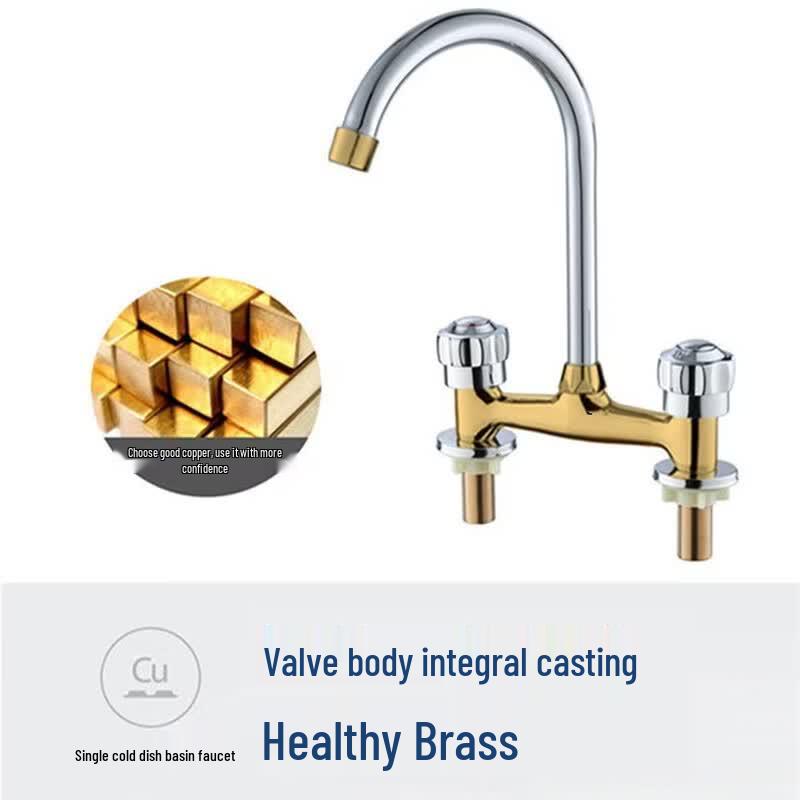 Retro Dual-Handle Basin Mixer Faucet