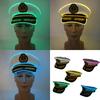 Embroidered Captain LED Light Up Hat Adjustable Fit for Night Parties and Outdoor Events