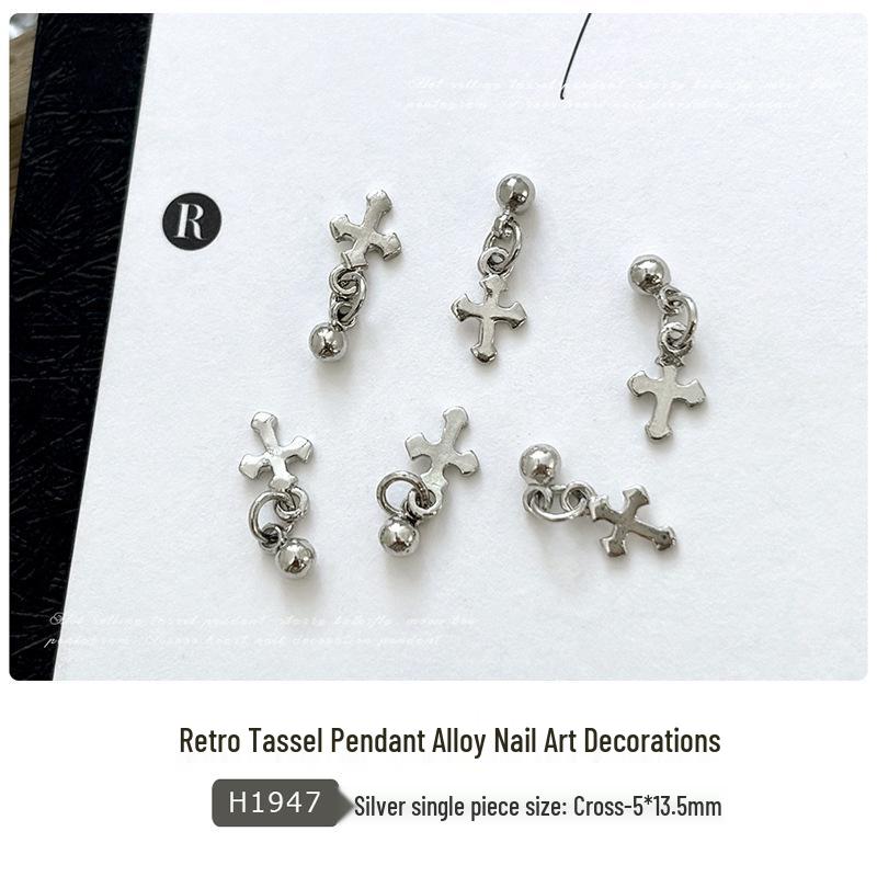 Chrome Hearts Cross Pendant Nail Art: Star, Moon, Butterfly Wearable Nail Drill Accessories