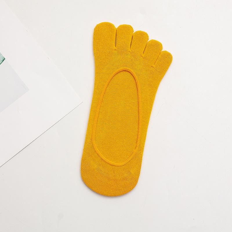 Women's Summer Candy Color Five-Toe Low-Cut Non-Slip Cotton Socks - Absorbent & Breathable