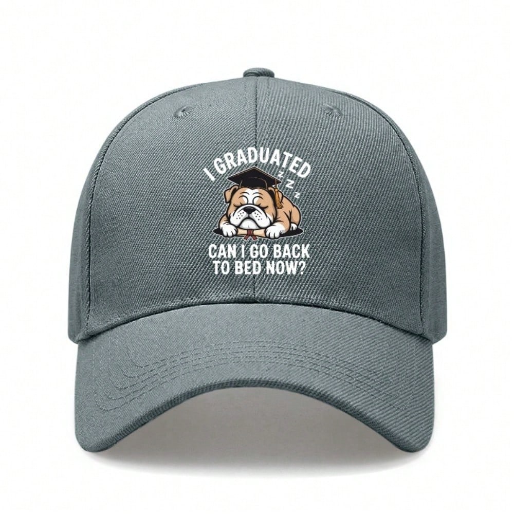 [Graduation Baseball Cap] Unisex Funny "I GRADUATED CAN I GO BACK TO BED NOW?" Print Adjustable Breathable Lightweight Casual Daily Wear - Novelty
