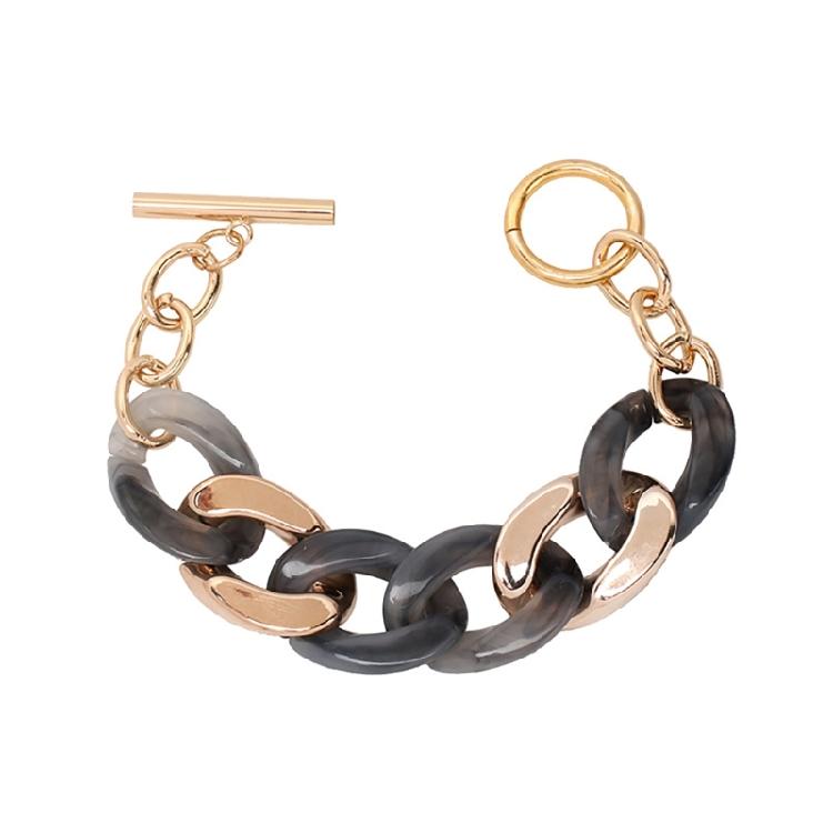 

Fashionable Resin Bangle Candy Color Handchain Adjustable Length Wristchain Party Jewelry for Sophisticated Ladies сірий колір