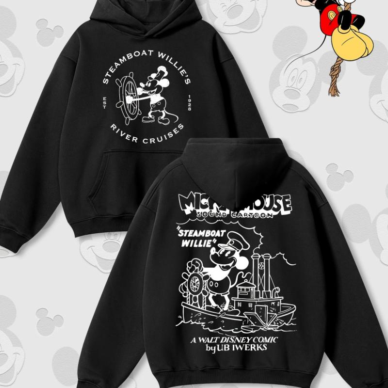 

Мультяшный принт Дисней Осенне-зимний худи с капюшоном, с круглым вырезом, с длинными рукавами, свободного повседневного стиля, подходит для мужчин и женщин S