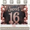 2D Sweet 16th Birthday Backdrop Rose Gold Balloon Party Background