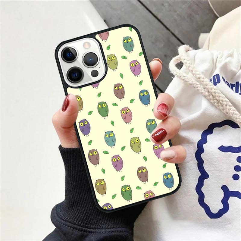 Cartoon Owl Phone Case For iPhone 17 Air 15 16e Cover 11 13 14 Pro Max 12 Plus Max Fundas