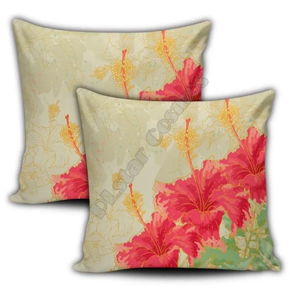 Fiori Hawaiani Copricuscini Copricuscini Cuscino Decorativo Decorazione per la Casa Stampa su Due Lati