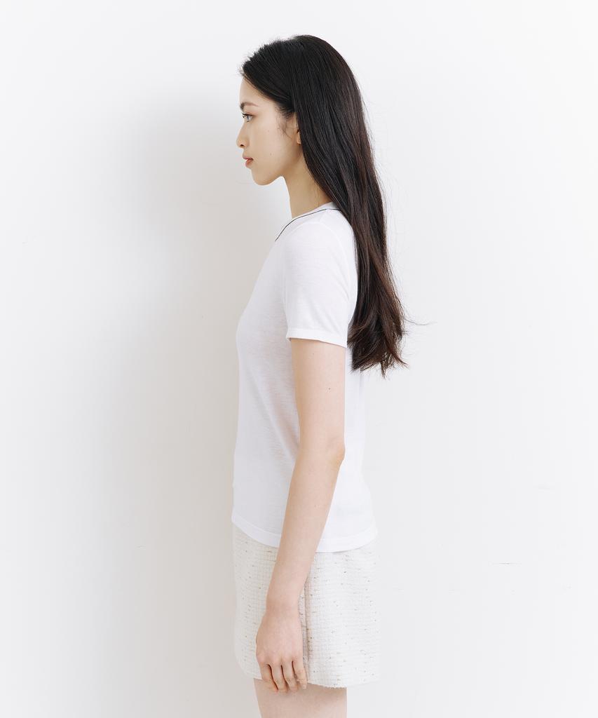 Lapineatteullie Basic Sheer T-Shirt White