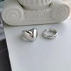 Japanese and Korean Style: S925 Sterling Silver Open Love Ring for Women