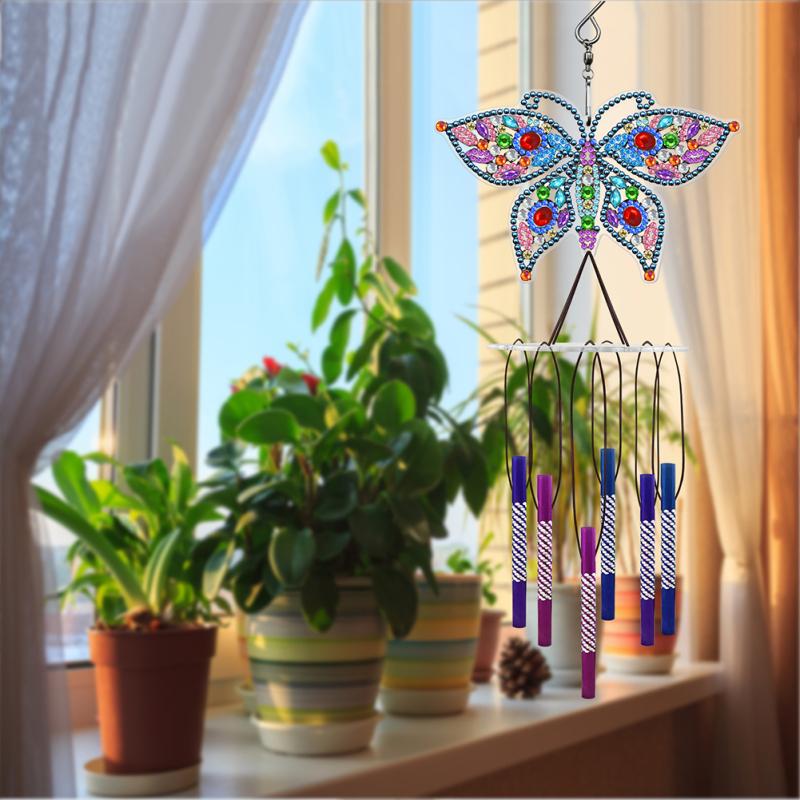 Resin Animal Wind Chime Pendant Diamond Painting Hanging Wall Ornaments Home Balcony Garden