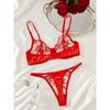 Flower embroidery see-through mesh sexy and comfortable simple and generous sex set
