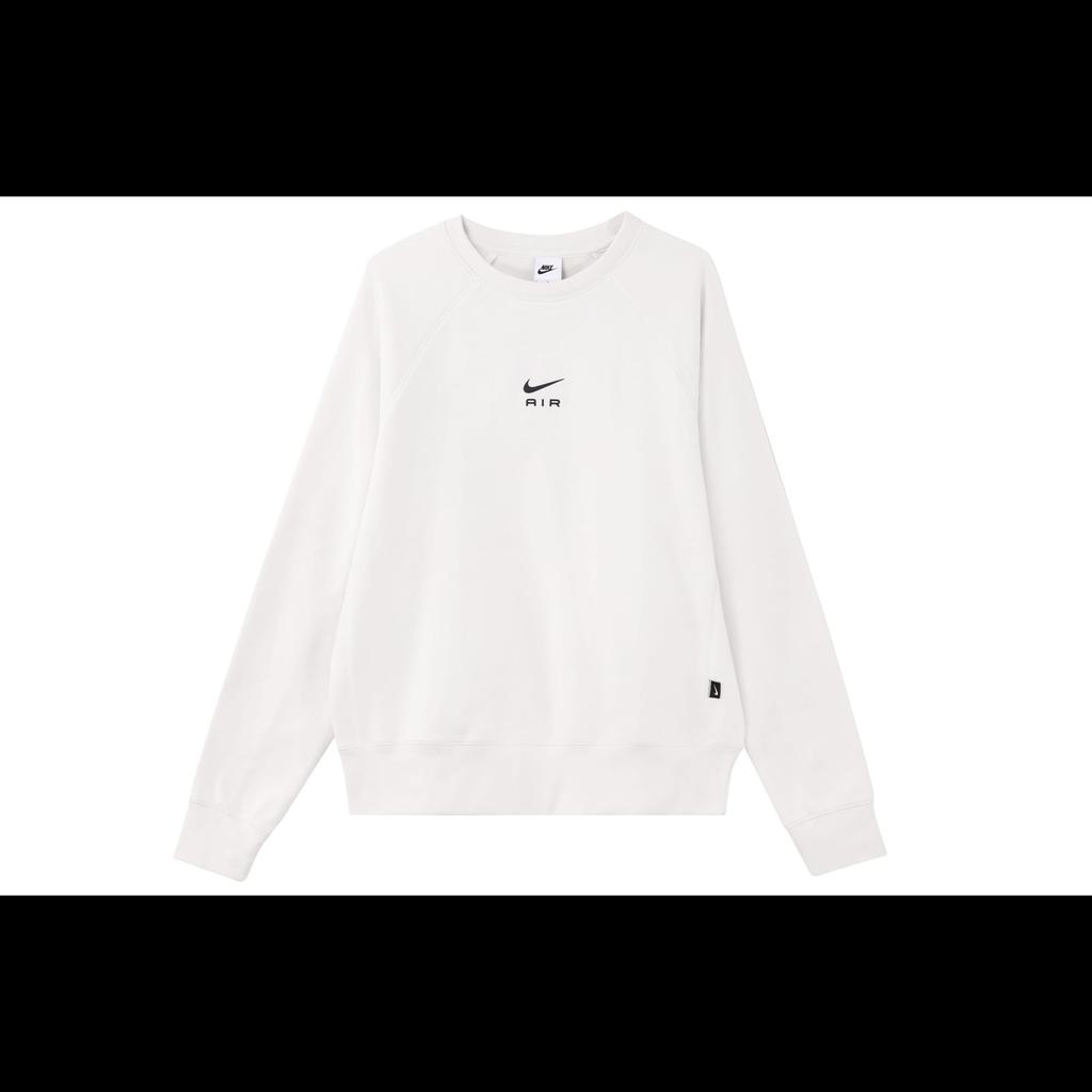 Nike Air Solid Color Crew Neck Fleece Lined Long Sleeved Casual Sweatshirt Men's Mountain Peak White FB7204-121