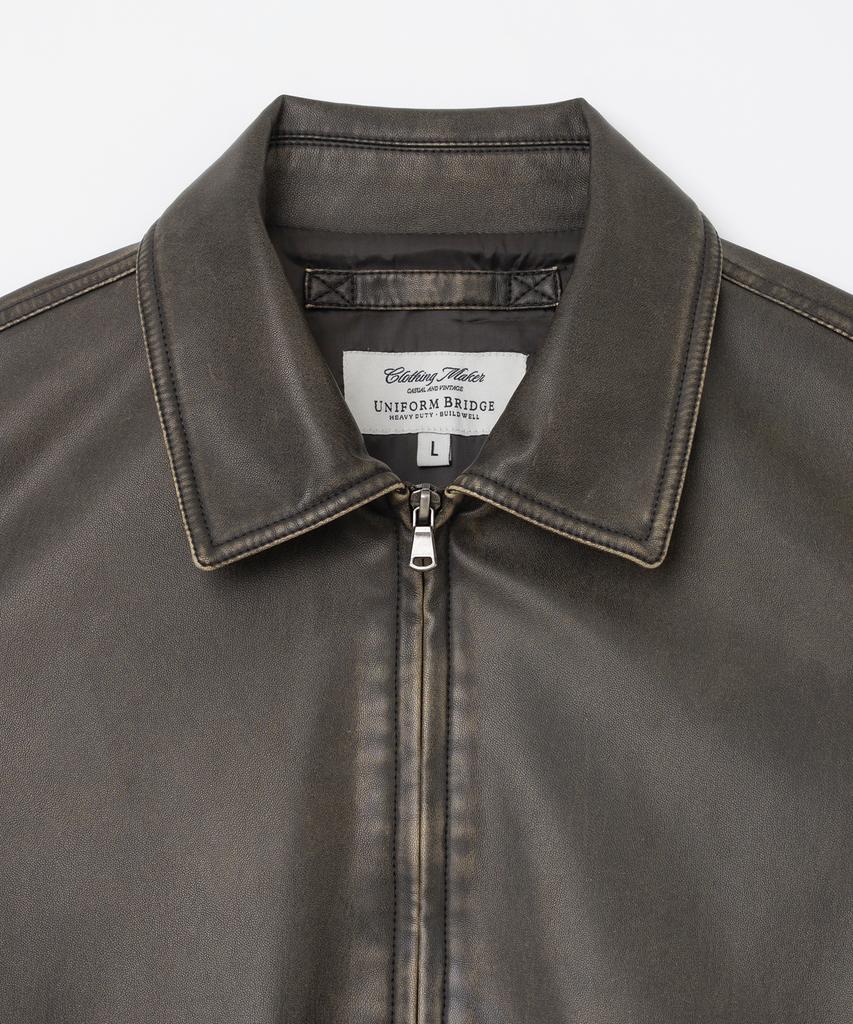 Uniform Bridge Faux Leather A-2 Jacket Brown