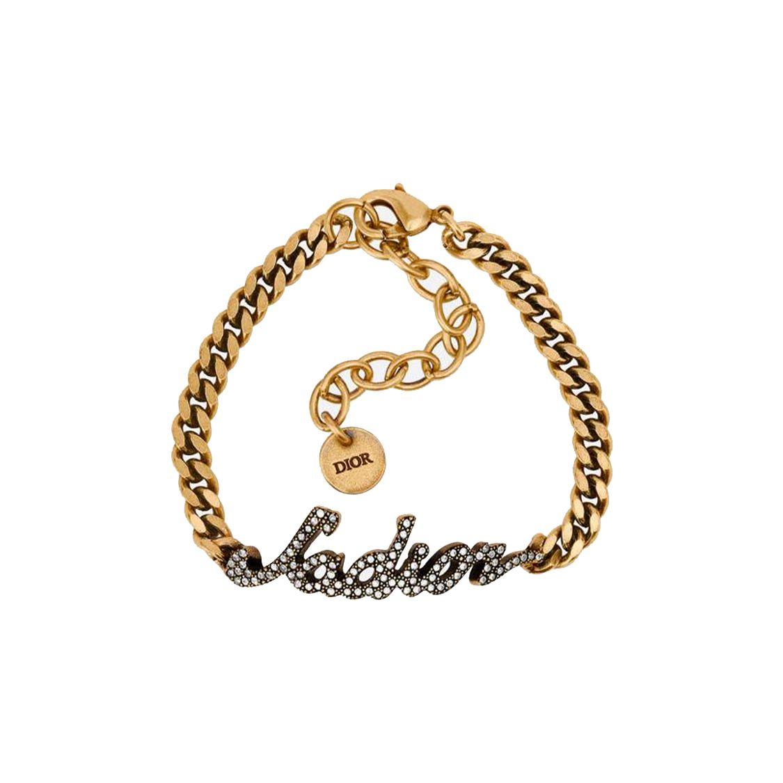 

Dior JA Metal Crystal Chain Bracelet Women jewelry B1361ADRCY-D908 Gold,F
